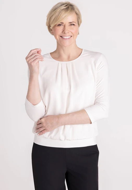 FRANK WALDER dámská halenka bílá s 3/4 rukávem