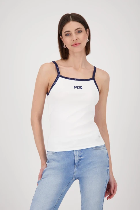 MONARI COTE D´AZUR dámské tílko bílé modrá ramínka