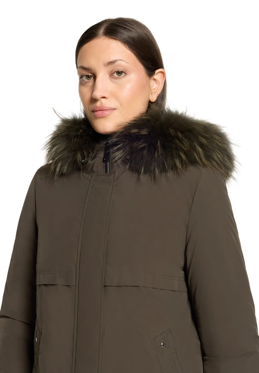 BETTY BARCLAY dámský kabát khaki s kapucí