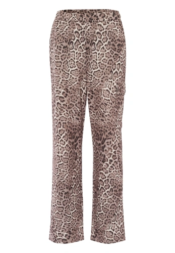 TUZZI RUNWAY dámské kalhoty hnědobéžové leopardí potisk (4)