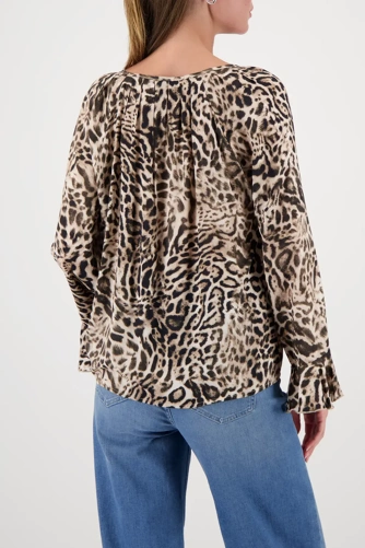 MONARI CAPE TOWN dámská blůza béžová s leopardím vzorem (1)
