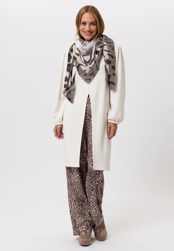 TUZZI RUNWAY dámské kalhoty hnědobéžové leopardí potisk (3)