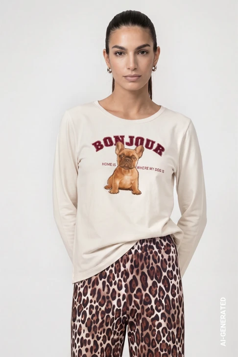 MONARI FASHION SHOW dámské triko smetanové bonjour