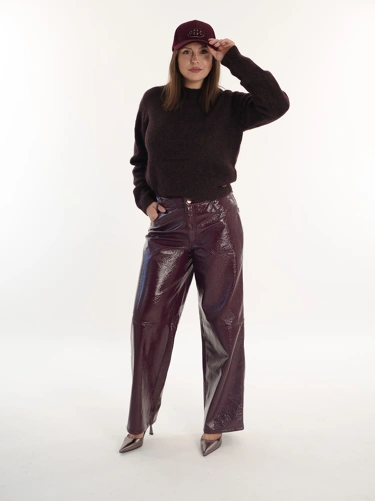 podzimní outfit v tónech vínové, švestkové a metalické (3)