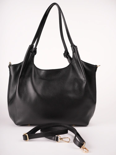 GROSSO BAG dámská kabela kožená černá (1)