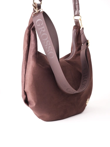 GROSSO BAG dámská kabela kožená hnědá (1)