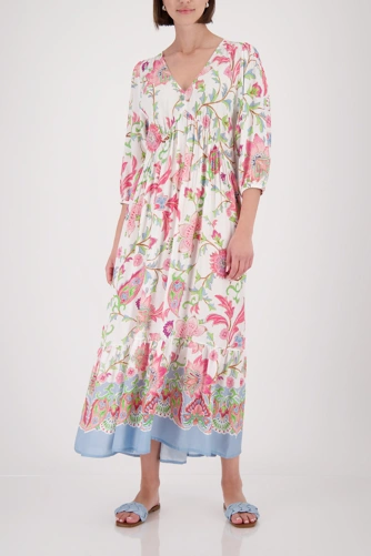 MONARI SEE YOU SUN dámské šaty bílé s potiskem květů (4)