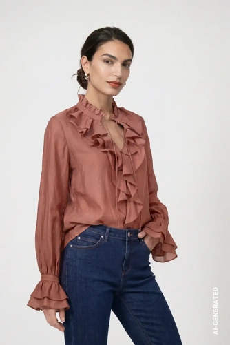 MONARI STUDIO BLUE dámská halenka hnědá