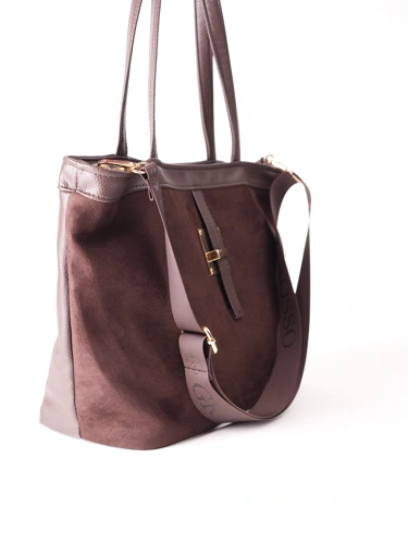 GROSSO BAG dámská kabela kožená hnědá (1)