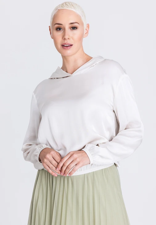 TUZZI WHITE dámská halenka béžová s kapucí