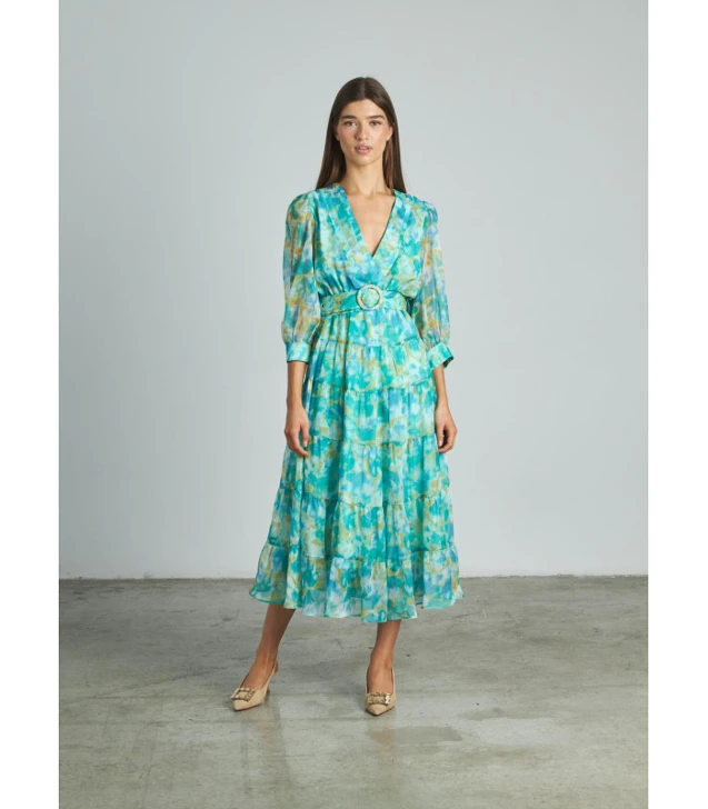 ALMA EN PENA dámské šaty multi turquoise