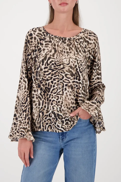 MONARI CAPE TOWN dámská blůza béžová s leopardím vzorem