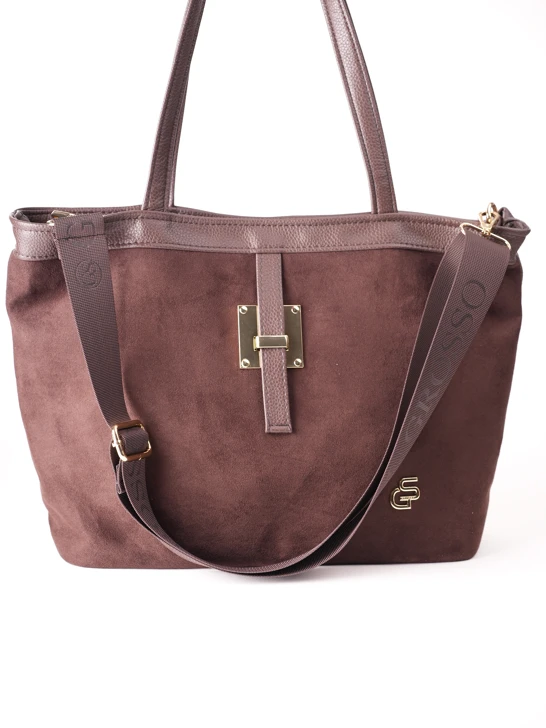 GROSSO BAG dámská kabela kožená hnědá