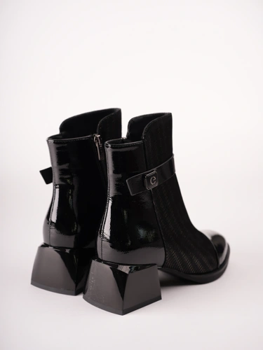 EPICA dámské kotníkové boty černé kůže lak (1)