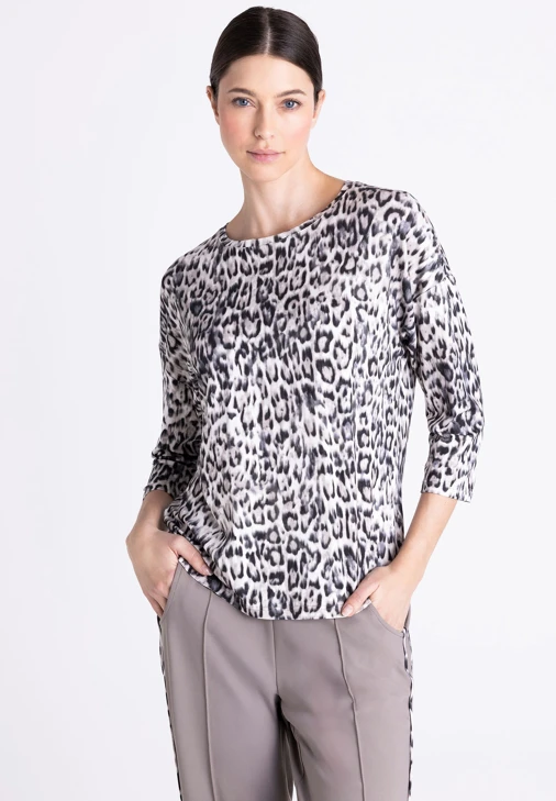 TUZZI QUIET WILD dámské tričko Leopard s kimono rukávem