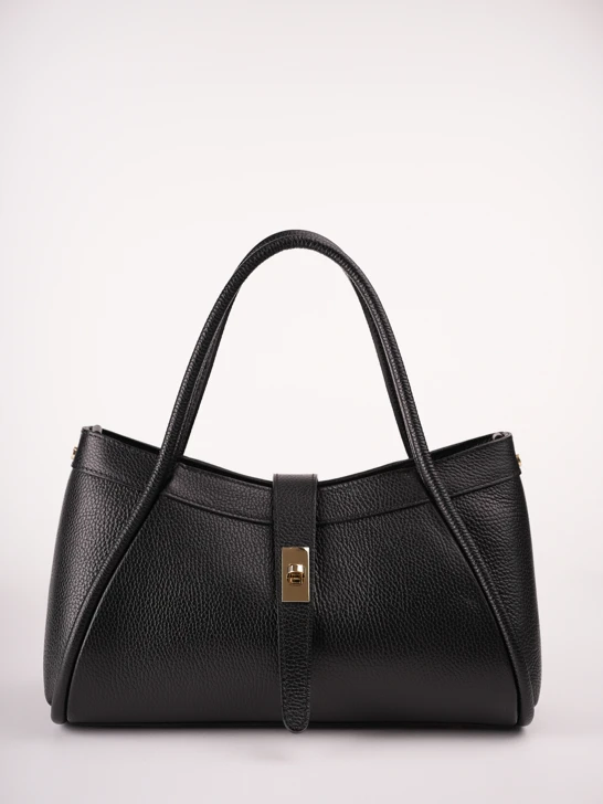 GROSSO BAG dámská kabela kožená černá